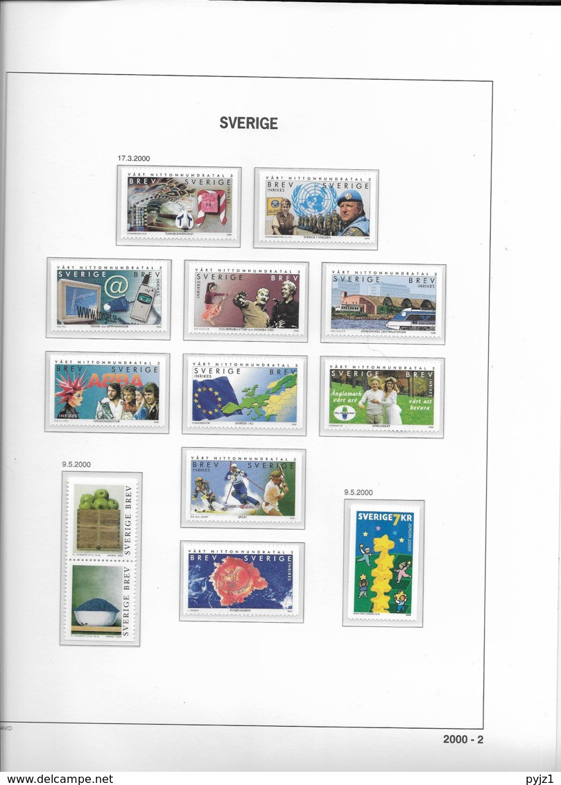 2000 MNH Sweden, Year Collection According To DAVO Album - Full Years