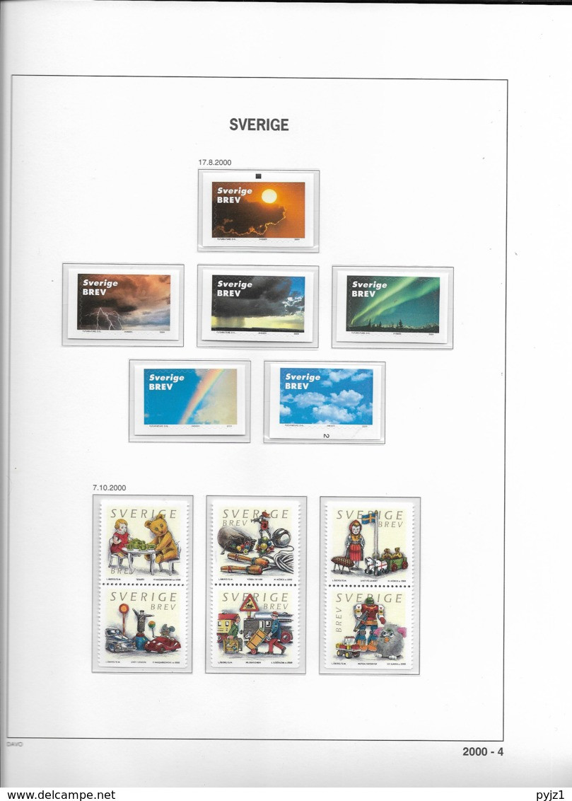 2000 MNH Sweden, Year Collection According To DAVO Album - Full Years