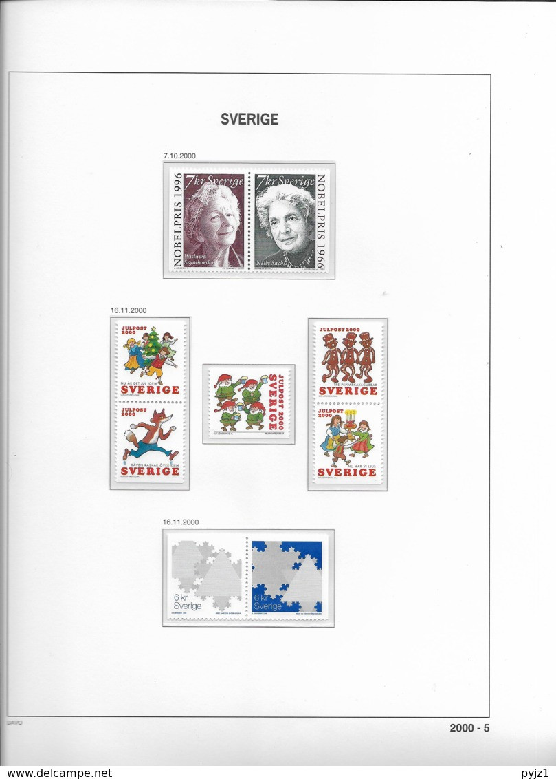 2000 MNH Sweden, Year Collection According To DAVO Album - Full Years