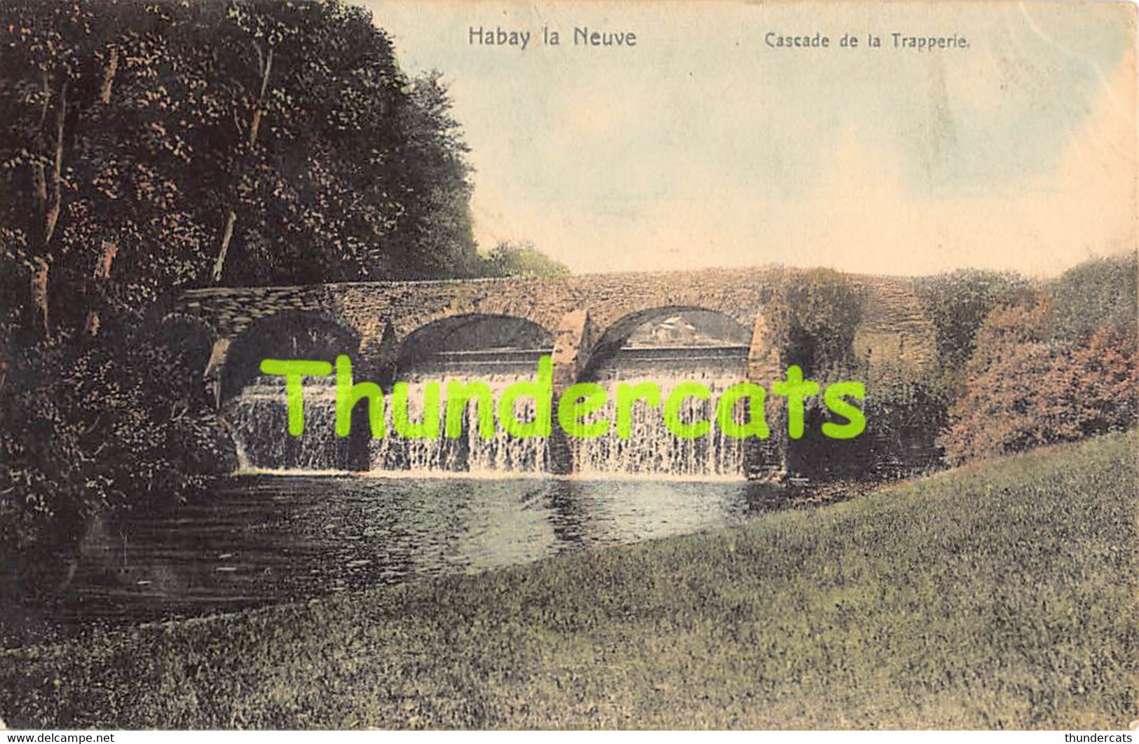 CPA HABAY LA NEUVE CASCADE DE LA TRAPPERIE CARTE COLORISEE - Habay