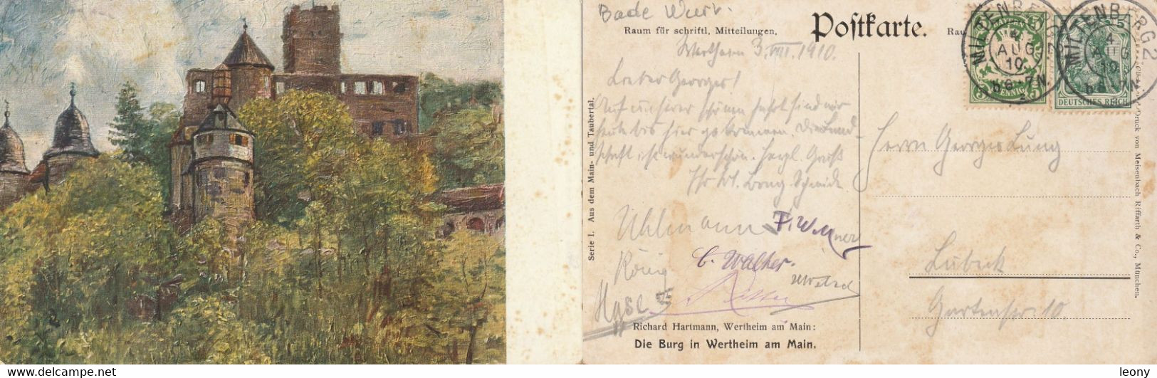 CPA  D' ALLEMAGNE - DIE BURG In WERTHEIM Am MAIN - 1910  TIMBRES - Wertheim