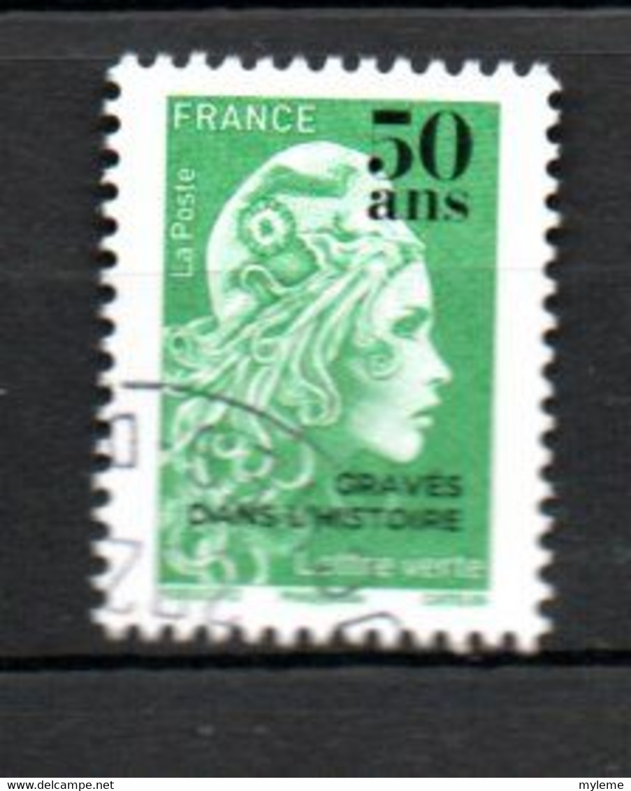 B363-1 Lettre Verte Oblitérée Marianne De Boulazac L'engagée Gravée Dans L'histoire : 50 Ans. Très Faible Tirage - Oblitérés