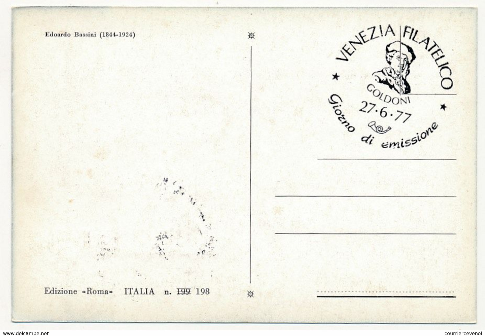 ITALIE - Carte Maximum - E. Bassini - 27/6/1977 Venise - Maximum Cards