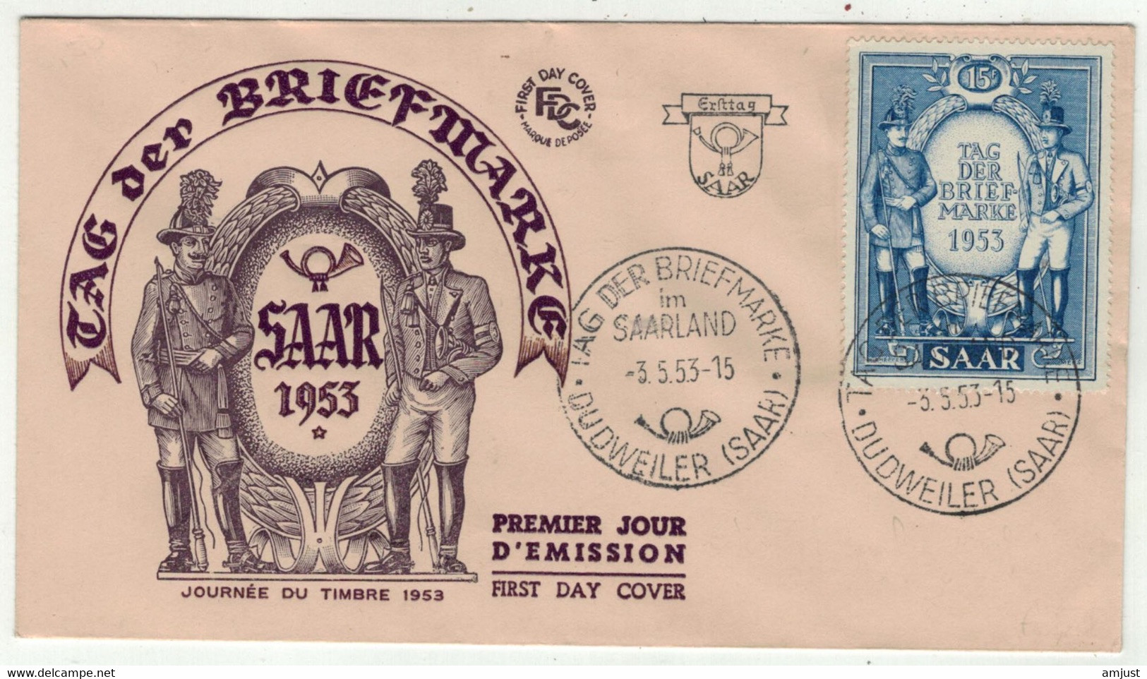 Sarre // Journée Du Timbre 1953- Tag Der Briefmarken - Storia Postale