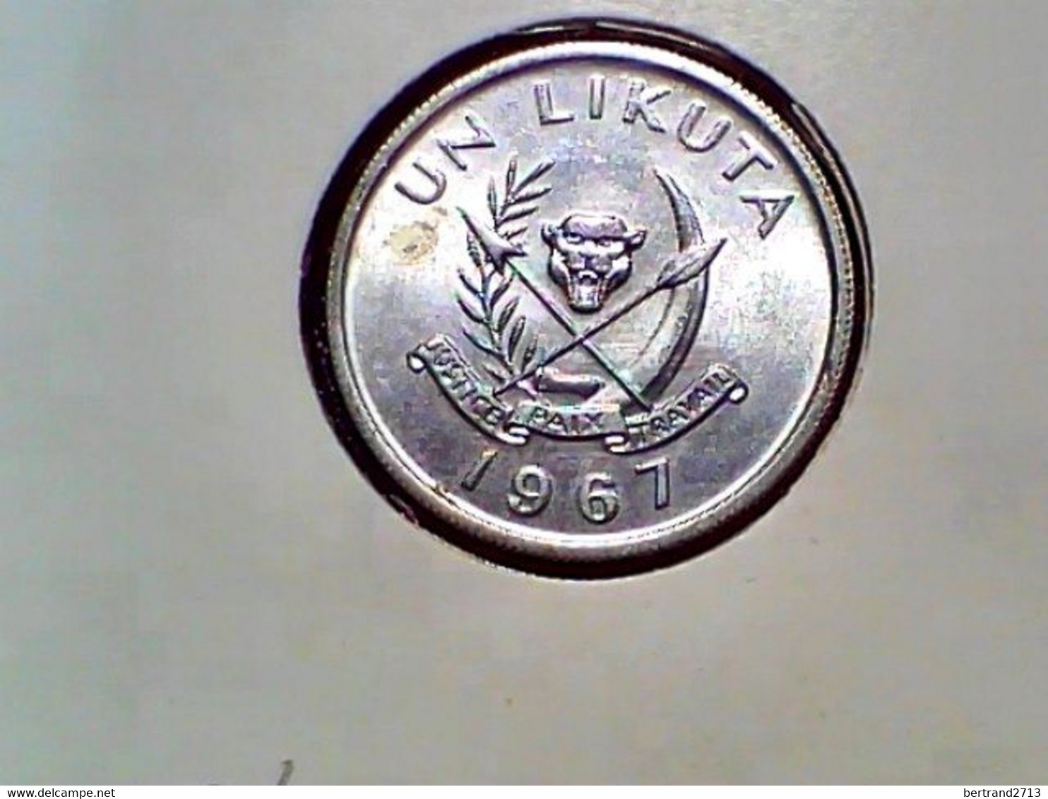 Congo Democratic Republic 1 Likuta 1967 KM 8 - Congo (República Democrática 1964-70)