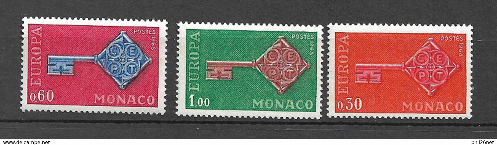 Monaco Europa 1968 N° 749 à 751    Neufs  *  *  TB  = MNH VF      - 1968