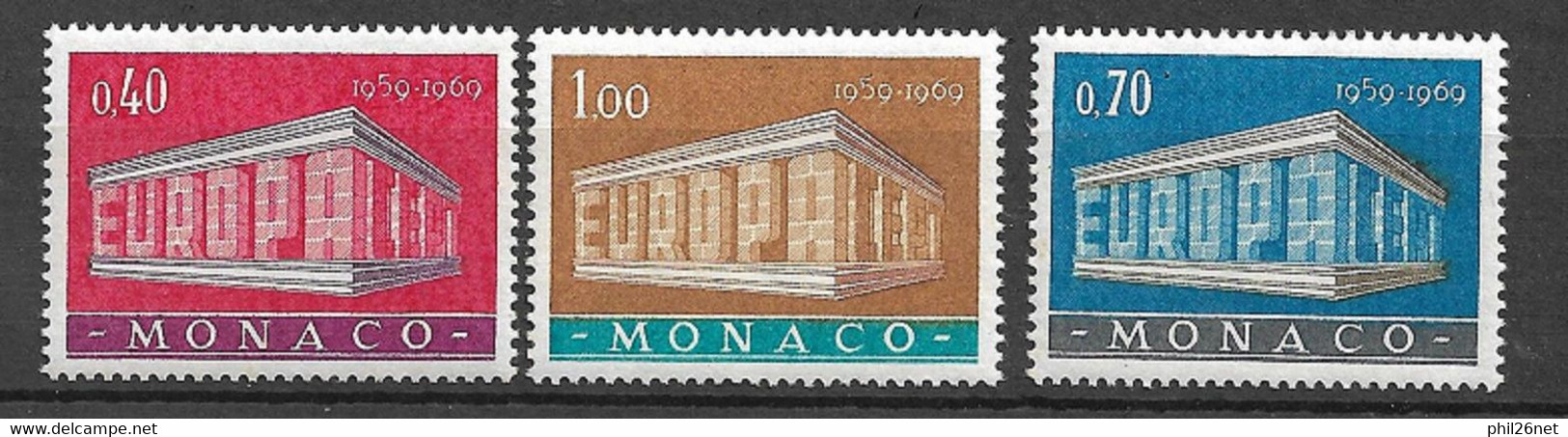 Monaco Europa 1969 N° 789 à 791    Neufs  *  *  TB  = MNH VF      - 1969