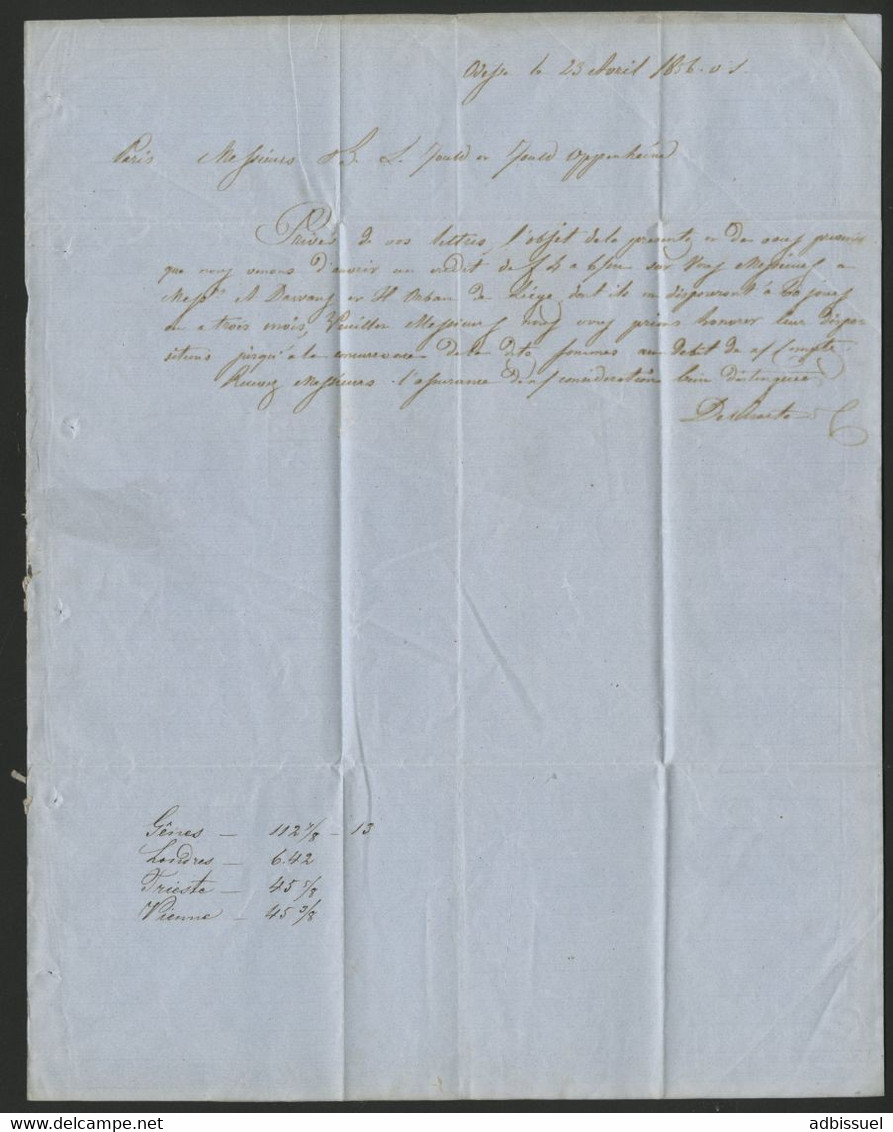 1856 RUSSIE - UKRAINE Lettre D'Odessa Pour Paris Avec Taxe Tampon 11. Voir Description - ...-1857 Prephilately