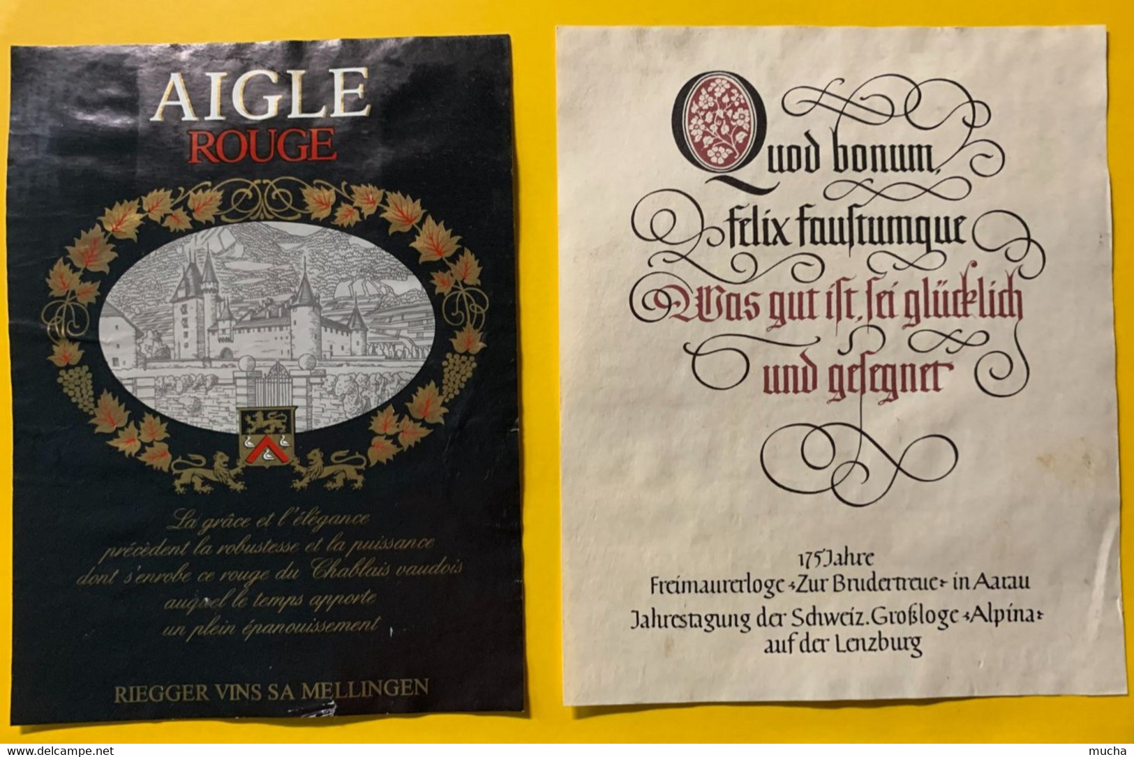 17508 - Franc-Maçonnerie 175 Ans Loge "Zur Brudertreue" Aarau & Réunion Annuelle Grand Loge Suisse Alpina - Autres & Non Classés