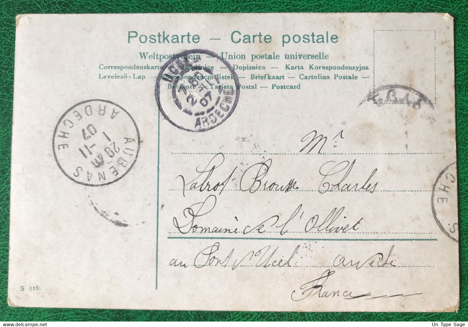 Alexandrie N°24 Sur CPA TAD PORT-SAID, Egypte 28.10.1907 - (B205) - Storia Postale