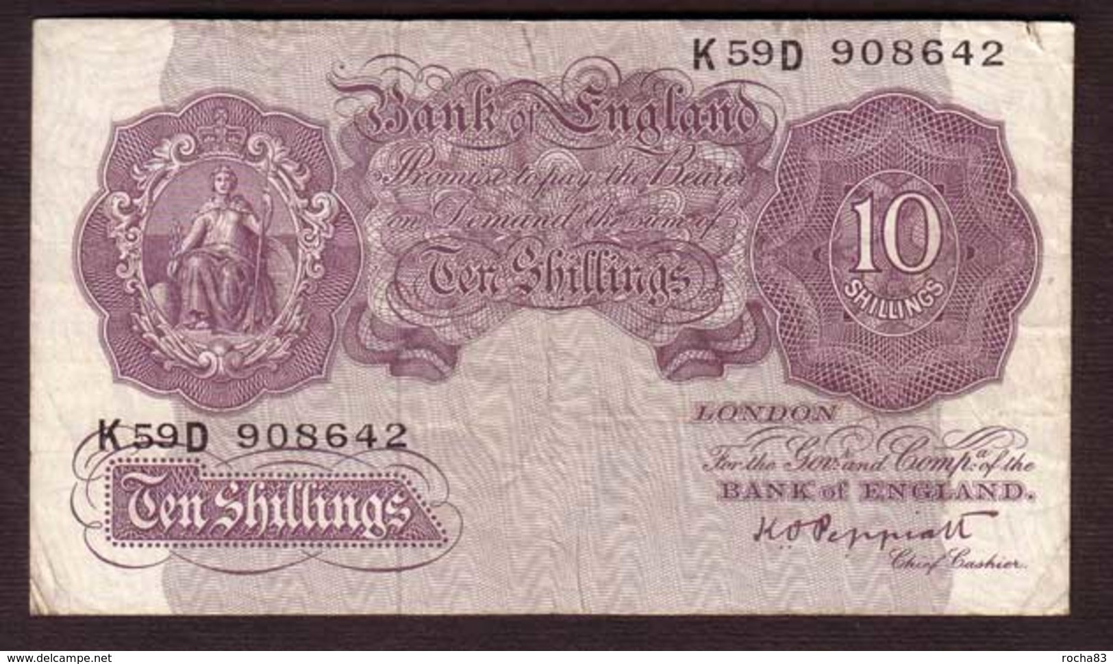 Billet ROYAUME UNI - 10 Shillings ( 1940 48 ) - Pick 366 - 10 Schilling