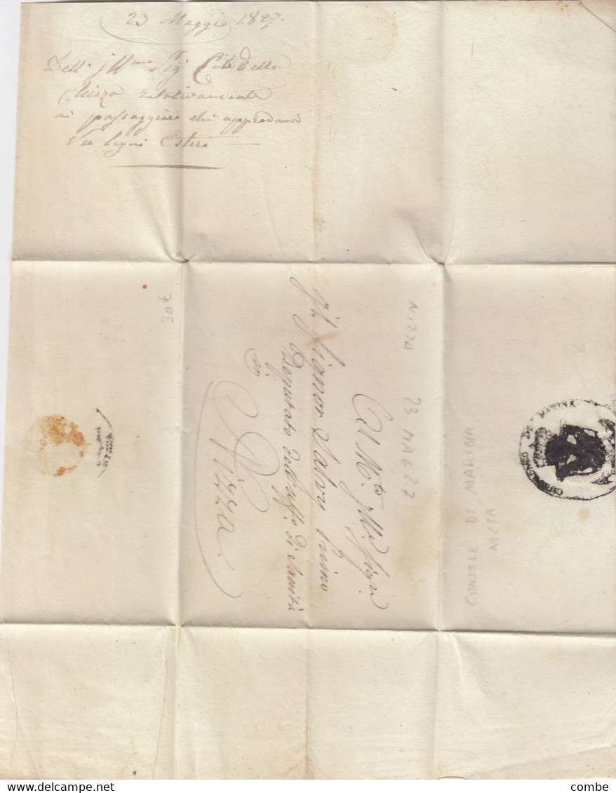 LETTRE. 29 MAI 1827. NICE. CONSOLE DI MARINA NIZZA POUR LE DEPUTE. TEXTE EN ITALIEN - 1801-1848: Voorlopers XIX