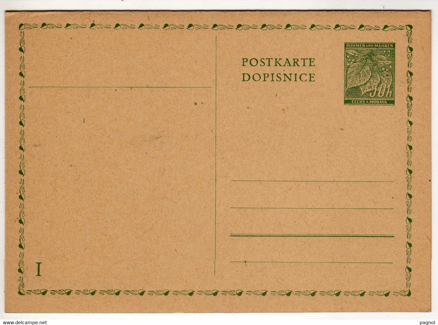 Bohême Et Moravie : Entiers Postaux : ( Carte Double ) - Storia Postale