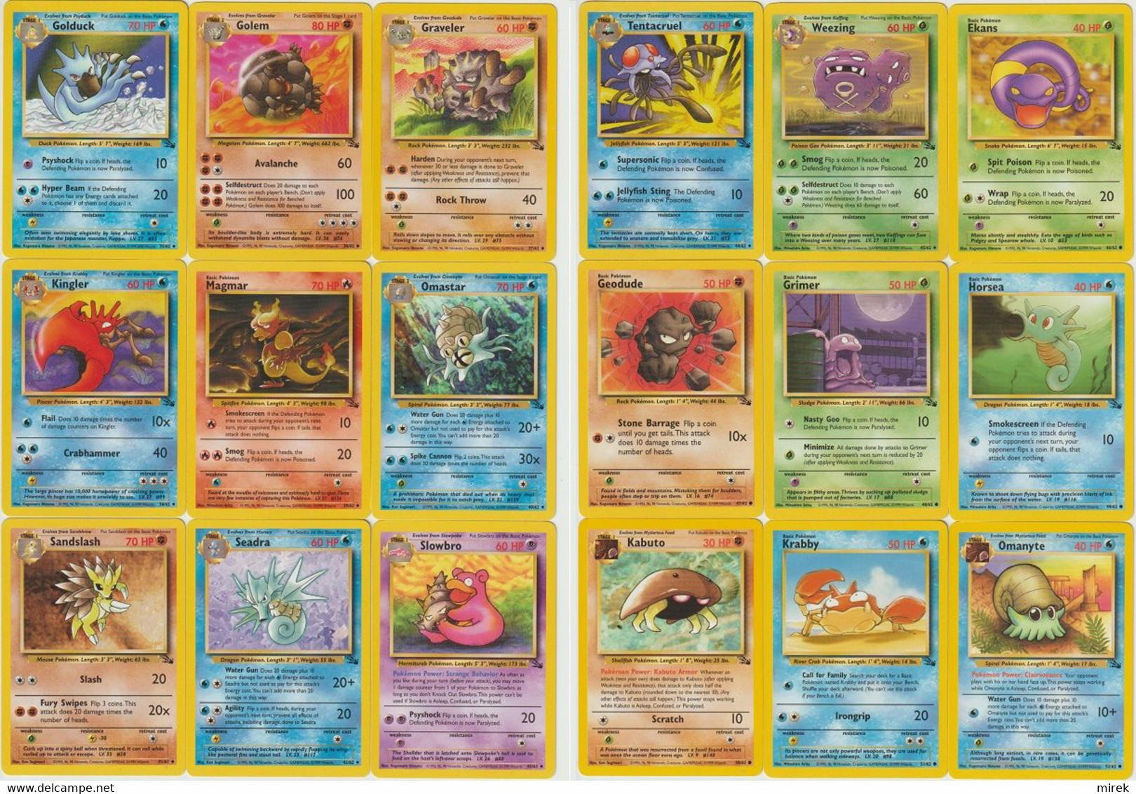 Pokemon (engl.): Fossil Set - Almost Complete (missing 1 Card) + 3; Unplayed - NM/MT; My Collection - Lots & Collections