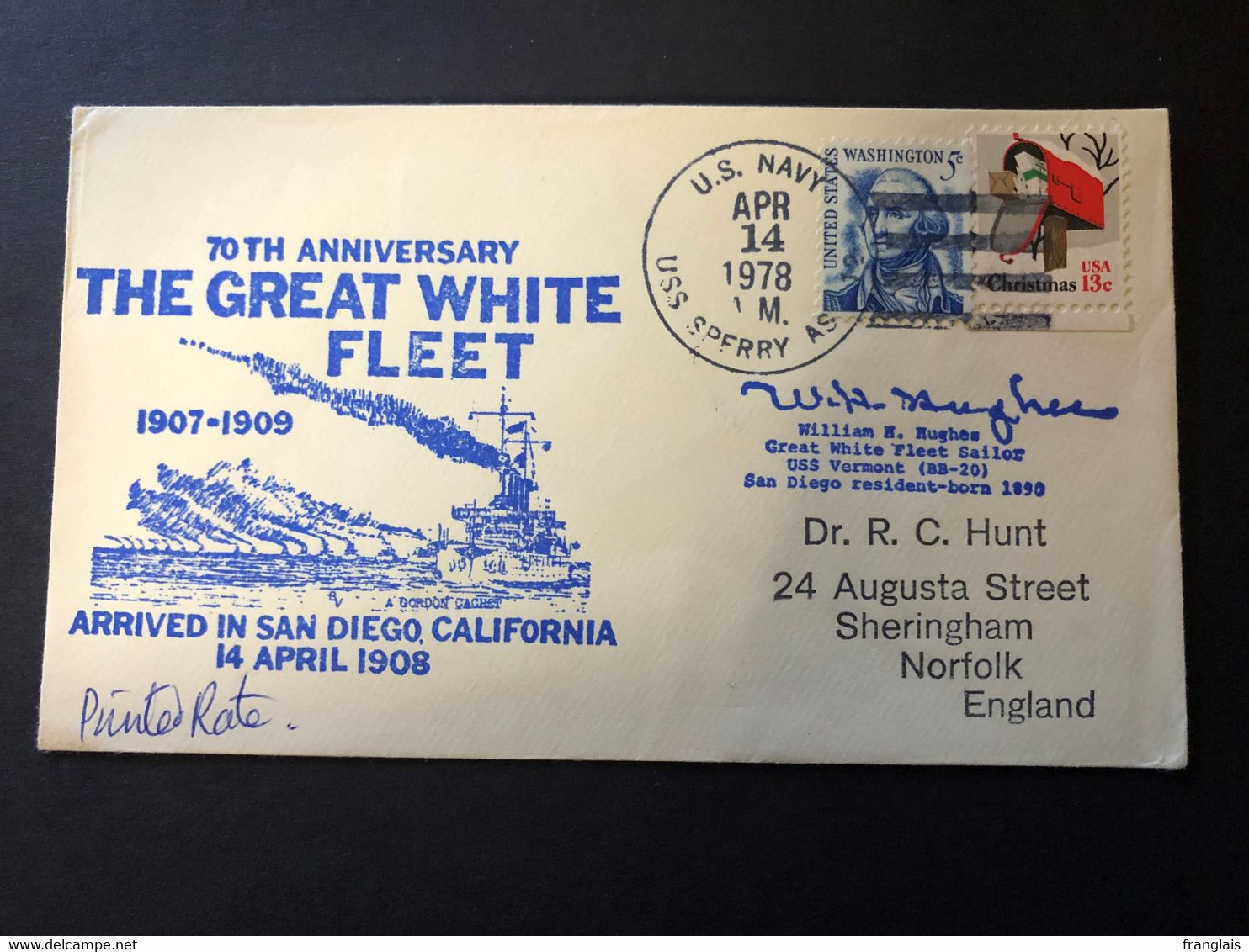 US Navy: USS Sperry  The Great White Fleet   Cover - Interi Postali