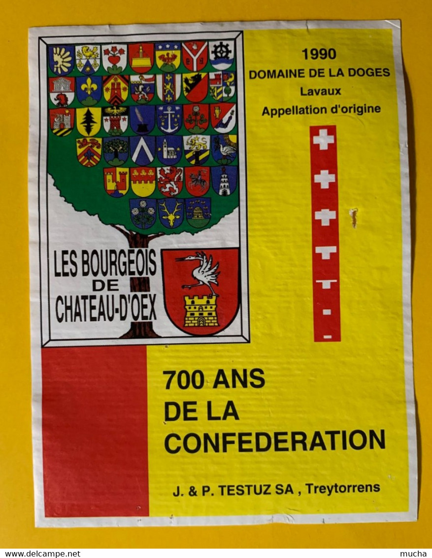 17542 - 700e Anniversaire De La Confédération Les Bourgeois De Château-D'Oex Domaine De La Doges 1990 - 700 Años De La Confederación Helvética