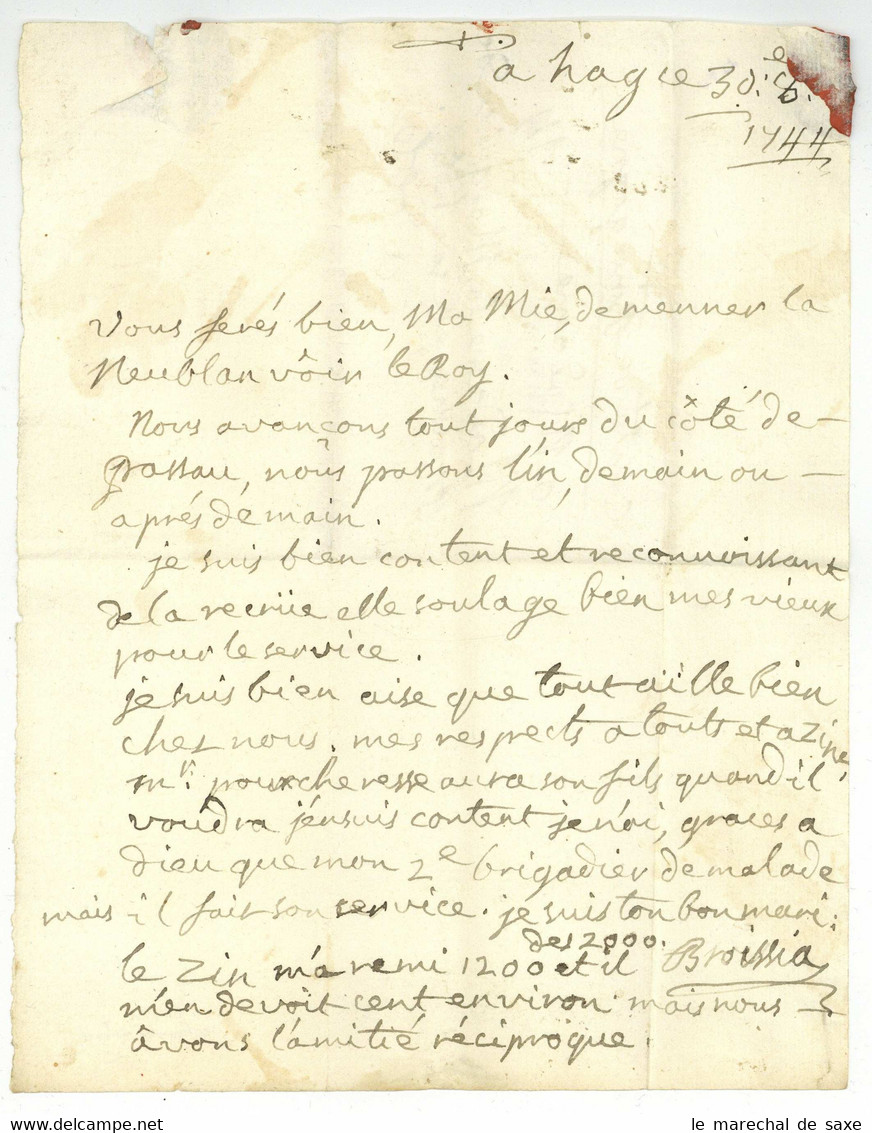 ARM:DE BAVre 1744 Haag In Oberbayern Österreichischer Erbfolgekrieg Feldpost Marque D'armee Succession D'autriche - Bolli Militari (ante 1900)