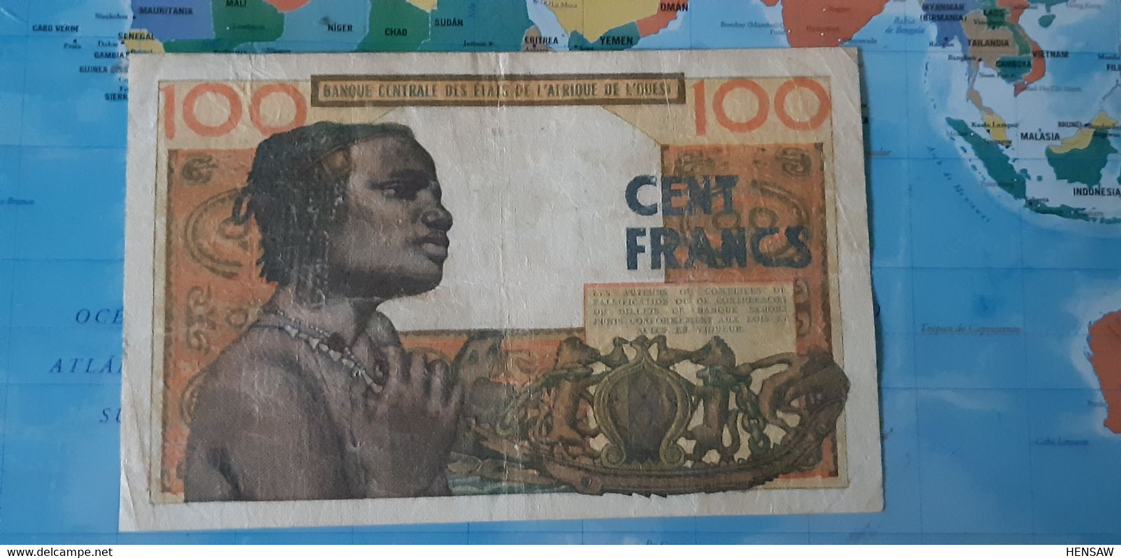 SENEGAL WEST AFRICA 100 FRANCS 1964 USED P 701 Kd - Sénégal