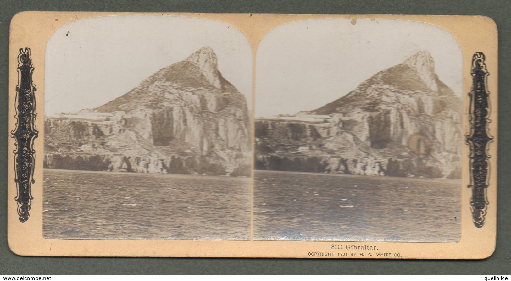 02159 "8111 - GIBRALTAR - 1901" STEREOSCOPICA ORIG. - Stereoscope Cards