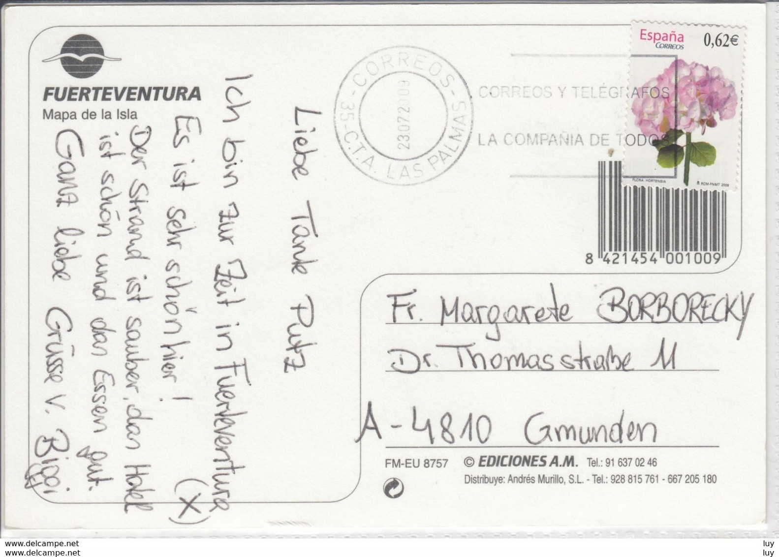 FUERTEVENTURA   Mapa De La Isla   Vista Diverso     Nice Stamp - Fuerteventura