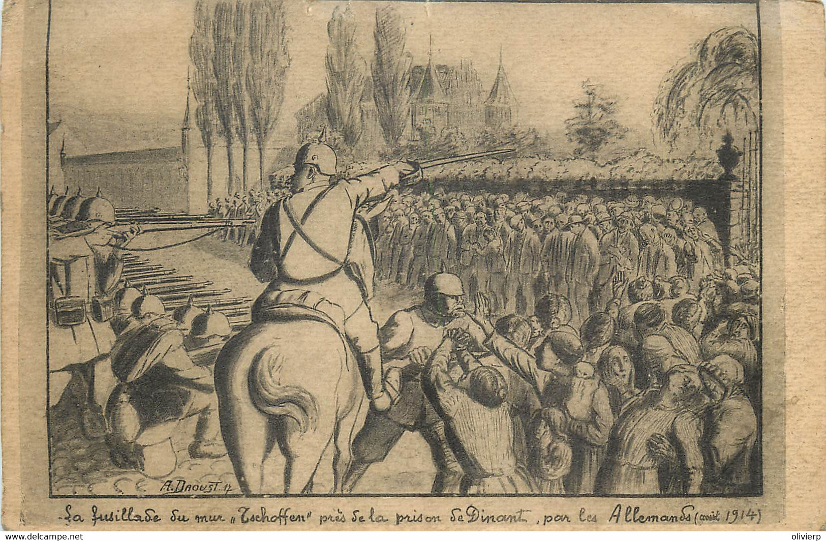 Belgique - Dinant - Guerre 14/18 - La Fusillade Du Mur Tschoffen Près De La Prison Par Les Allemands En 1914 - - Dinant