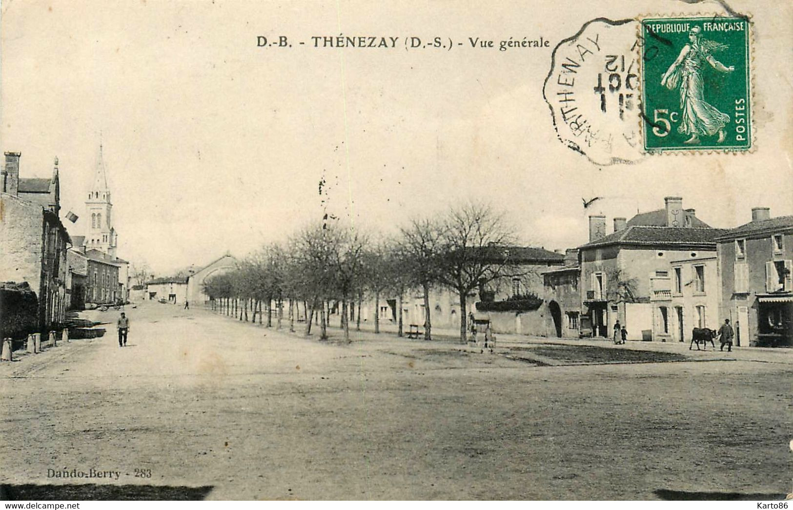 Thénezay * Rue Et Vue Générale De La Commune - Thenezay