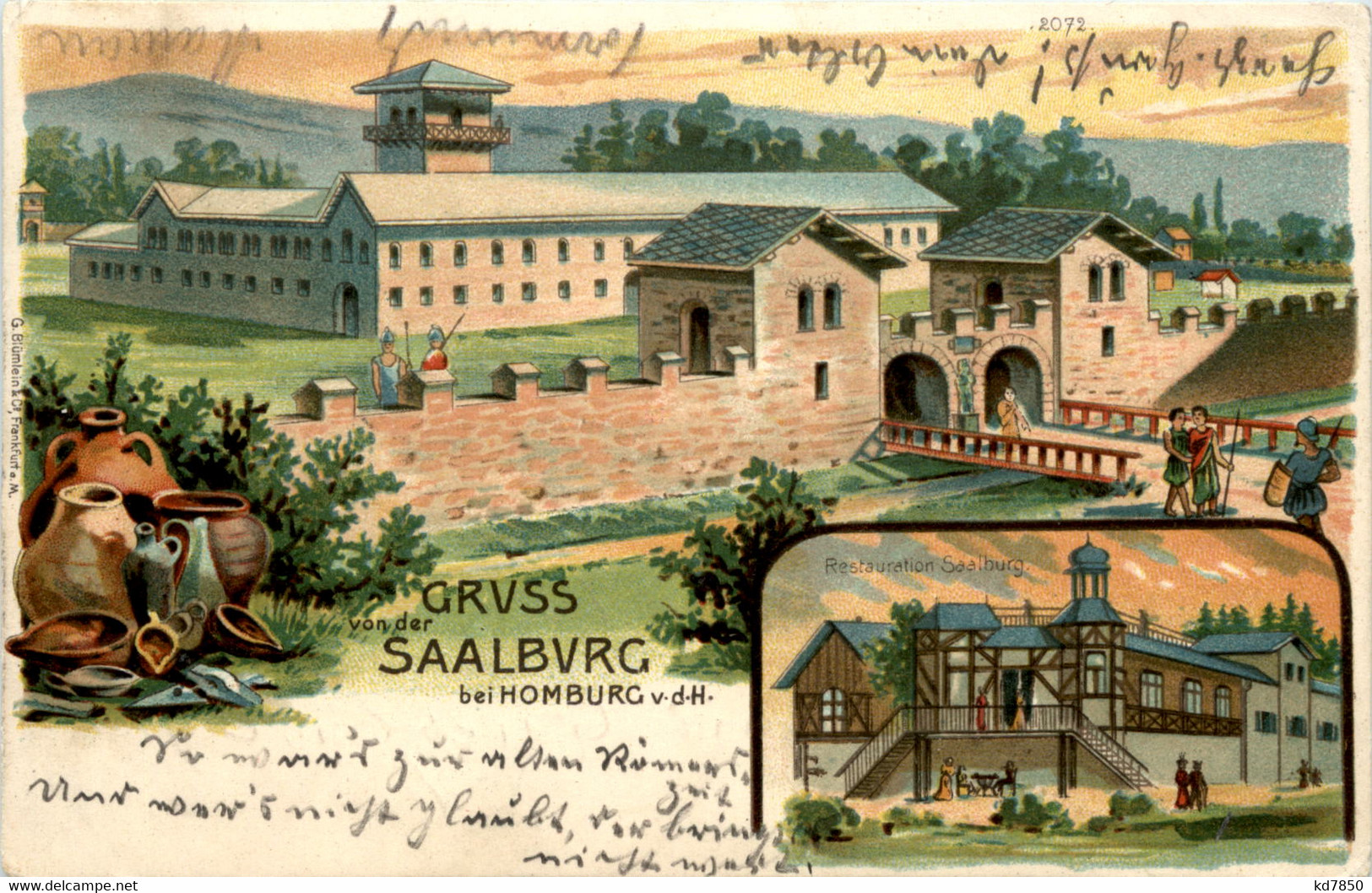 Gruss Von Der Saalburg - Litho - Bad Homburg