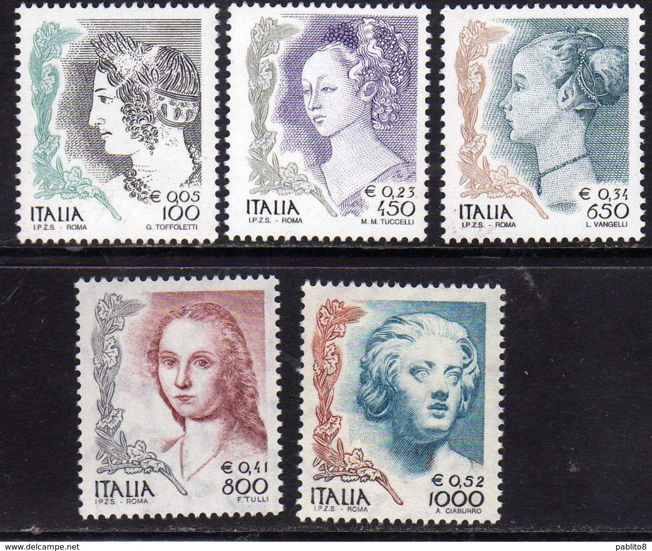 ITALIA REPUBBLICA ITALY REPUBLIC 1999 DONNA NELL'ARTE II EMISSIONE WOMAN IN ART SERIE COMPLETA COMPLETE SET MNH - 1991-00:  Nuovi