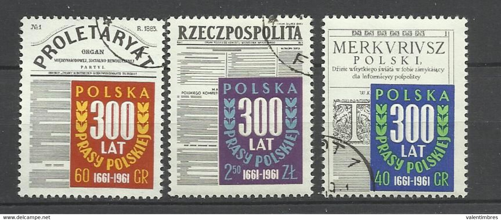 Pologne   YT  Oblitérés 1082/84 Presse Journaux Poland Polska Polen - Other & Unclassified