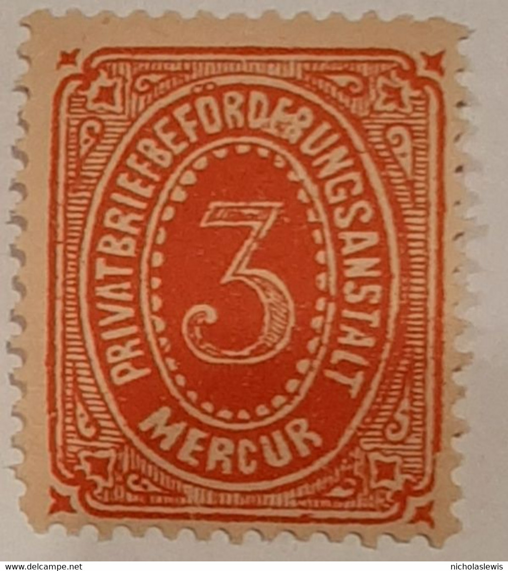 Germany Deutsche Reich Privatpost/Stadtpost Heidelberg Mercur 1886 3 Pf - Correos Privados & Locales