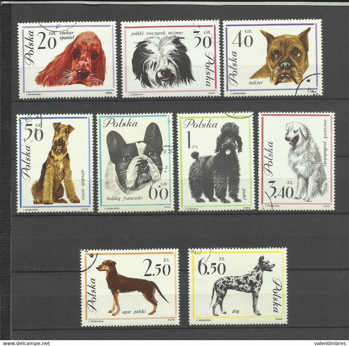 Pologne   YT  Oblitérés 1232/40 Chiens Dogs Perros Hunde Poland Polska Polen - Andere & Zonder Classificatie