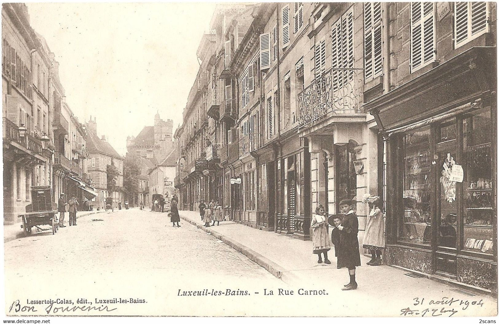 Dépt 70 - LUXEUIL-LES-BAINS - La Rue Carnot - (Lessertois-Colas, édit., Luxeuil-les-Bains) - Luxeuil Les Bains