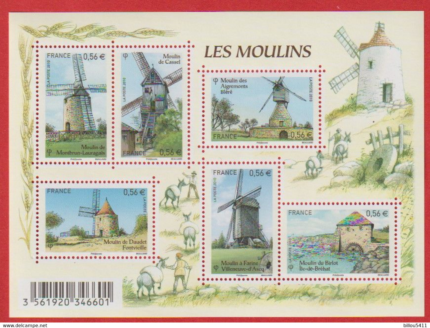 LOT 44 France : Bloc "Les Moulins" N° F4485 NEUF** LUXE . MNH - - Ungebraucht