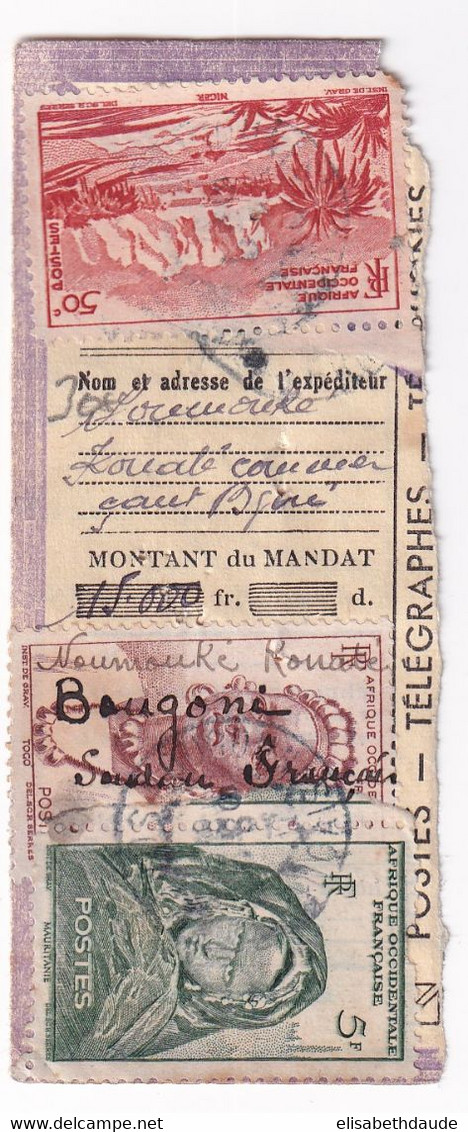 AOF - COUPON DE MANDAT De BOUGONI (SOUDAN FRANCAIS) ! RARE ! - Cartas & Documentos