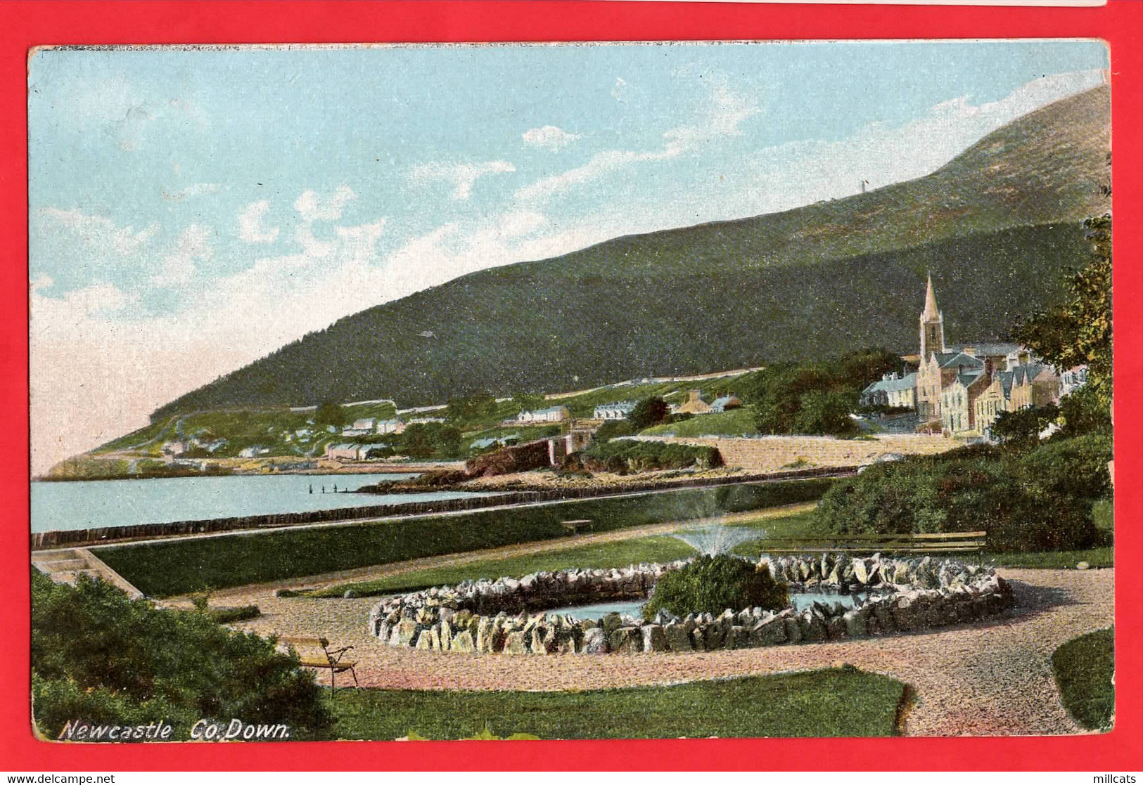 N IRELAND CO DOWN  NEWCASTLE  VIEW TO CHURCH  Pu 1906 - Down