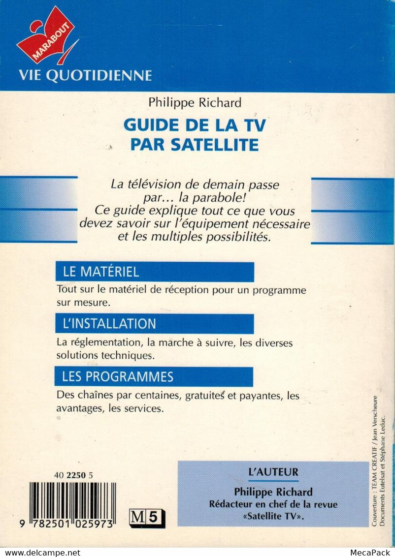 Philippe Richard - Guide De La TV Par Satellite - Marabout Vie Quotidienne 1543 (1996) - Audio-Video