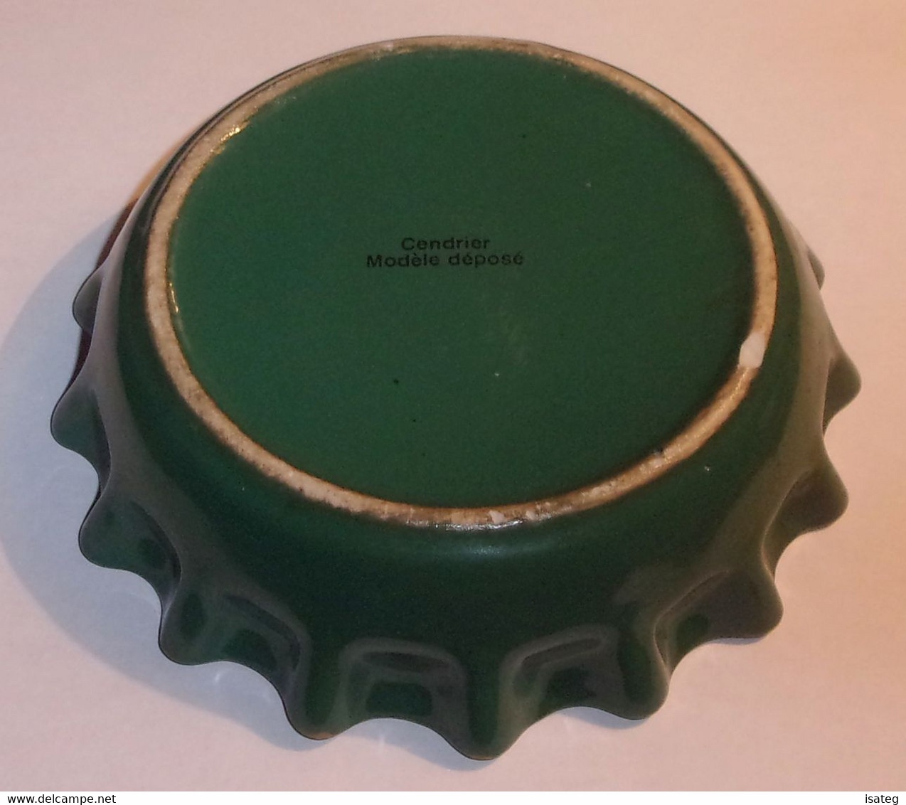 Cendrier Perrier "Forme Capsule" Vert En Céramique - Autres & Non Classés