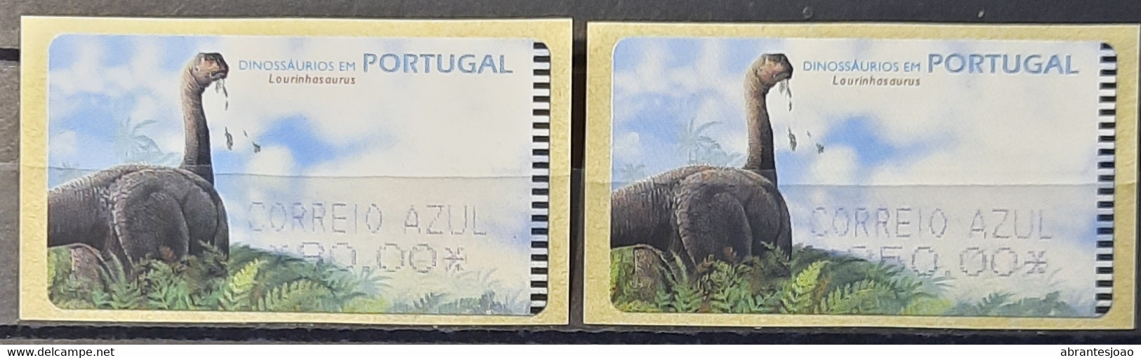 Portugal - 1999 - MNH As Scan - Dinosaurs  - ATM Labels - Express Mail - 2 Labels - Unused Stamps