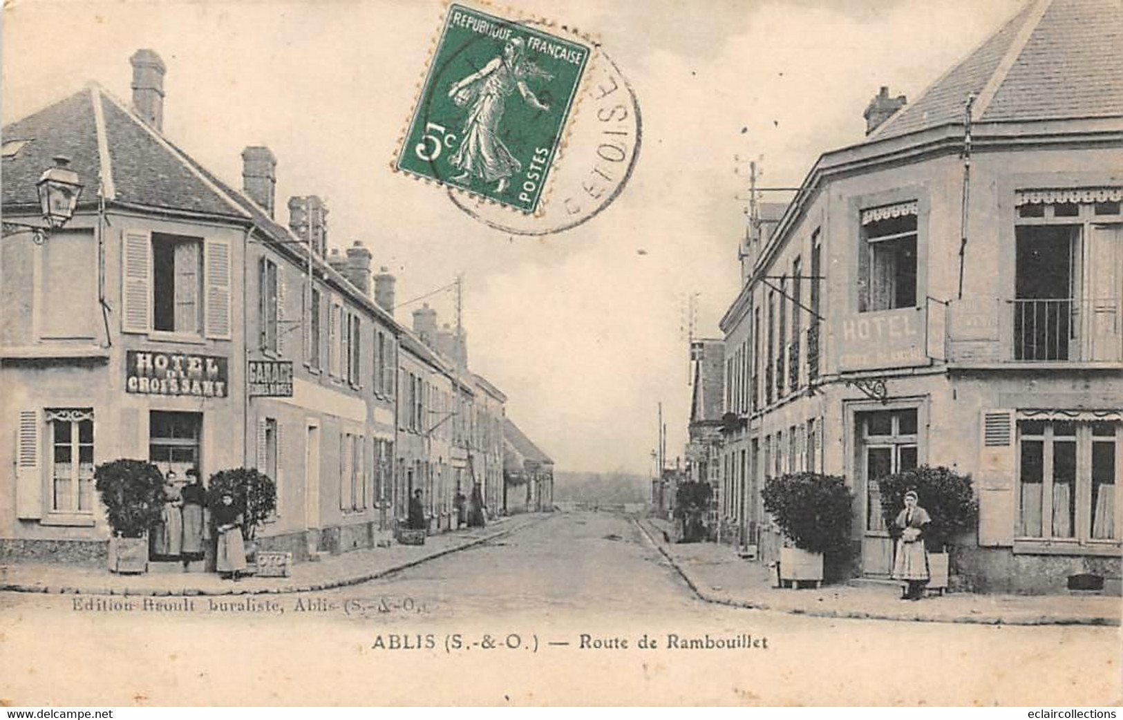 Ablis        78        Route De Rambouillet.  Hôtel Du Croissant             (voir Scan) - Ablis