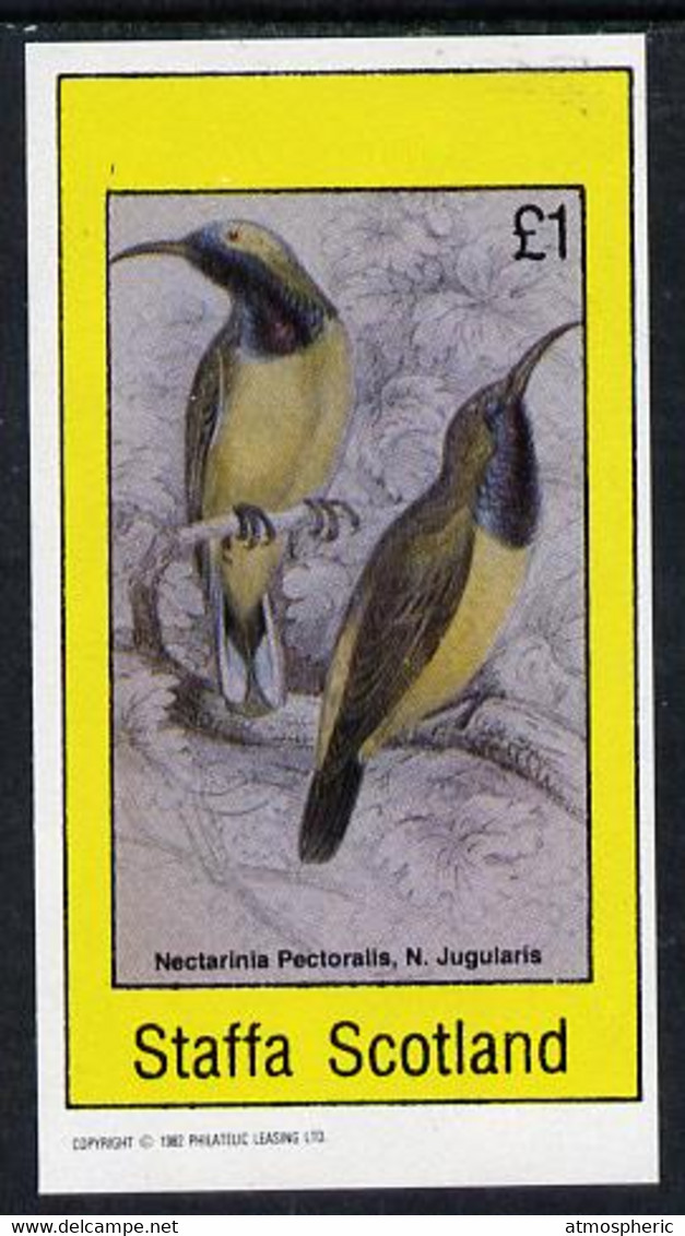 Staffa 1982 Birds #12 (Nectarinia Pectoralis) Imperf Souvenir Sheet (£1 Value) U/M - Non Classés