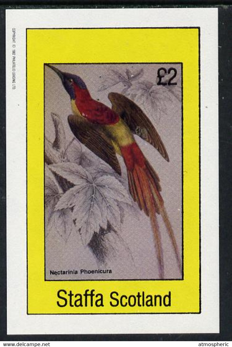 Staffa 1982 Birds #12 (Nectarinia Phoenicura) Imperf Deluxe Sheet (£2 Value) U/M - Unclassified