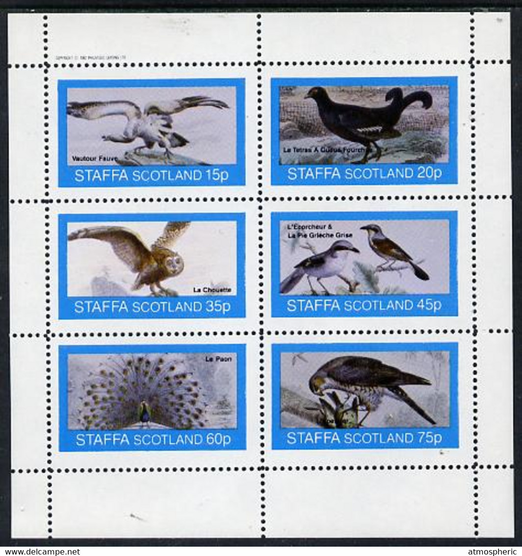 Staffa 1982 Birds #13 (Owl, Peacock,Shrike Etc) Perf Set Of 6 Values (15p To 75p) U/M - Unclassified