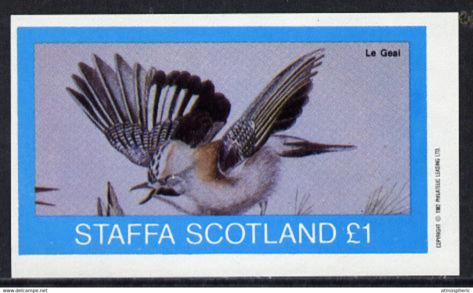 Staffa 1982 Birds #14 (Le Geai) Imperf Souvenir Sheet (£1 Value) U/M - Non Classificati