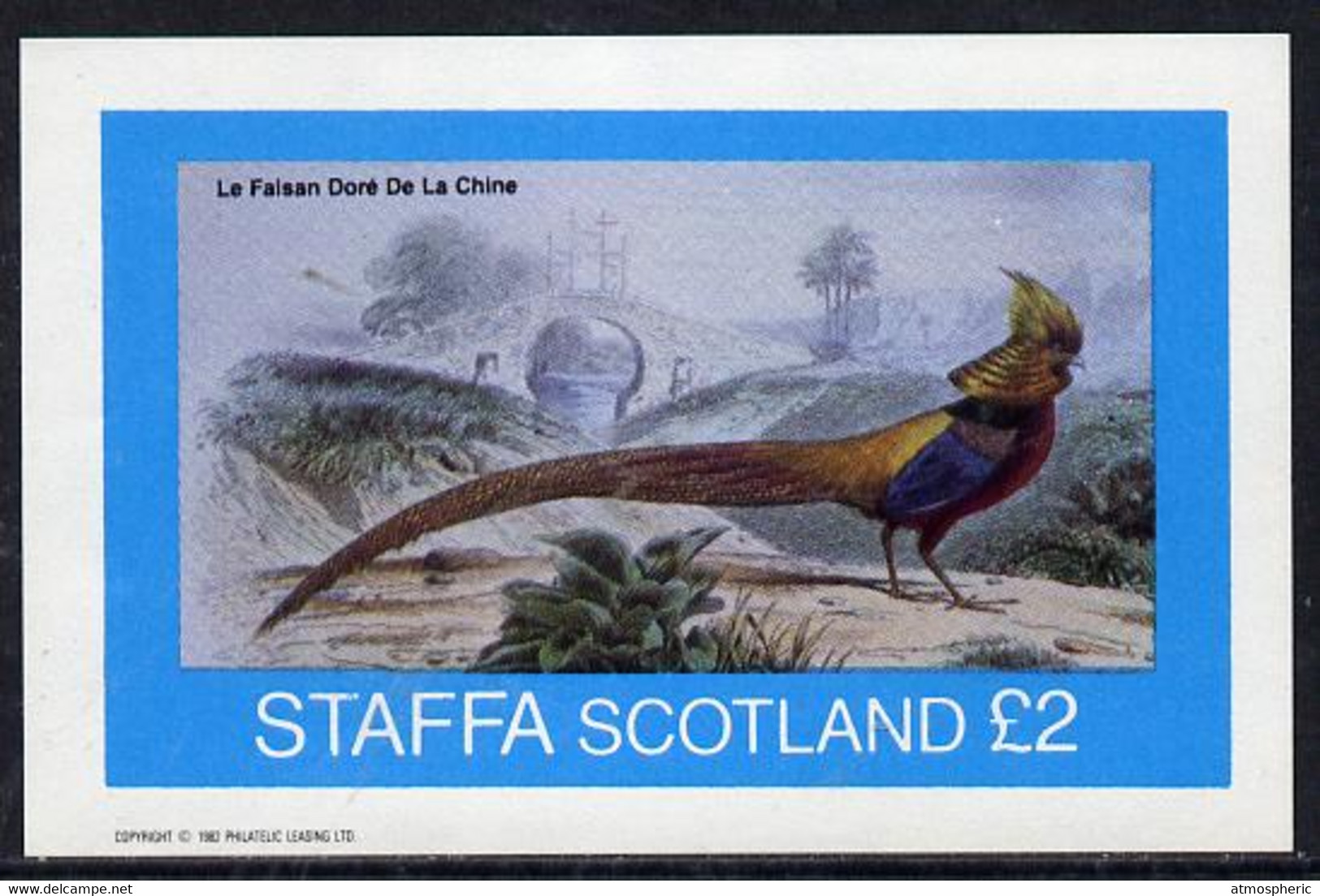 Staffa 1982 Birds #14 (Le Faisan Dore De La Chine) Imperf Deluxe Sheet (£2 Value) U/M - Non Classés