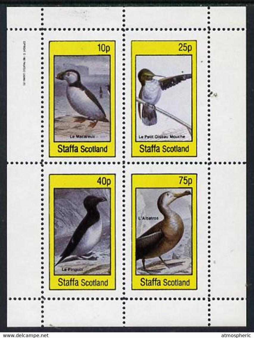 Staffa 1982 Birds #15 (Puffin, Humming Bird, Albatros, Etc) Perf  Set Of 4 Values (10p To 75p) U/M - Non Classificati