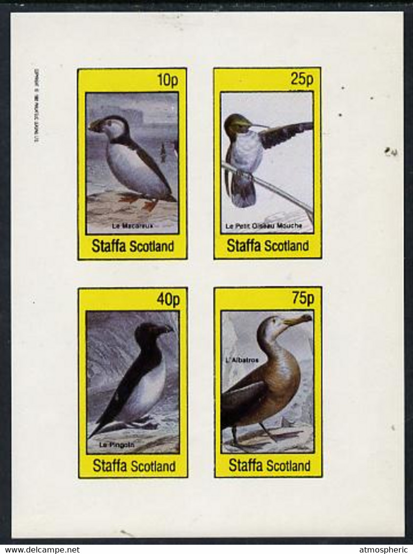 Staffa 1982 Birds #15 (Puffin, Humming Bird, Albatros, Etc) Imperf  Set Of 4 Values (10p To 75p) U/M - Non Classificati