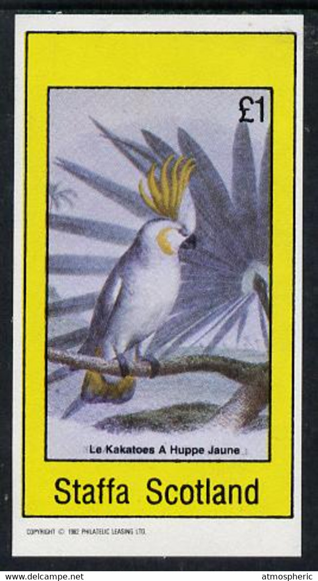 Staffa 1982 Birds #15 (Cockatoo) Imperf Souvenir Sheet (£1 Value) U/M - Unclassified