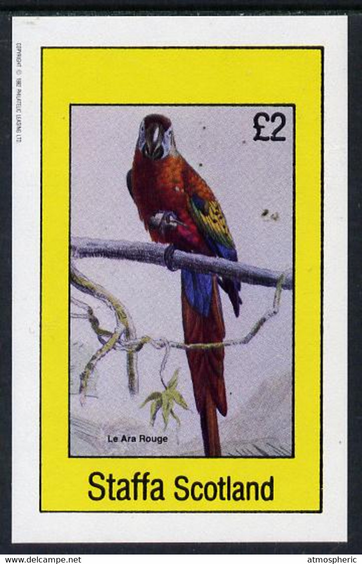 Staffa 1982 Birds #15 (Macaw) Imperf Deluxe Sheet (£2 Value) U/M - Zonder Classificatie