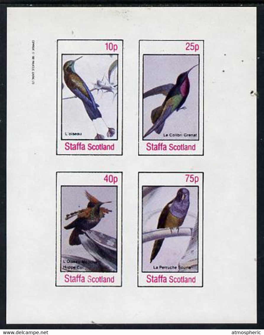 Staffa 1982 Birds #17 (Humming Birds & Parrot) Imperf  Set Of 4 Values (10p To 75p) U/M - Non Classés