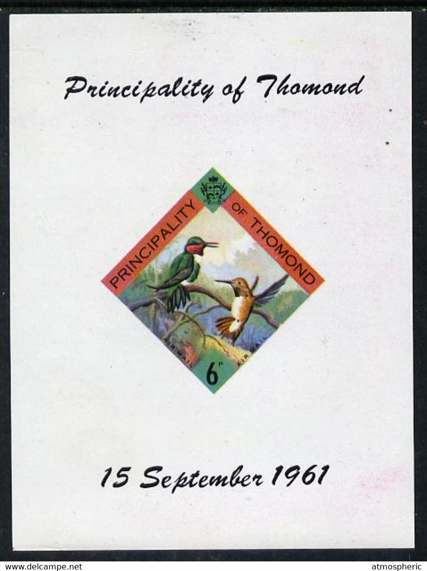 Thomond 1961 Humming Birds 6d (Diamond-shaped) Imperf M/sheet U/M - Sin Clasificación